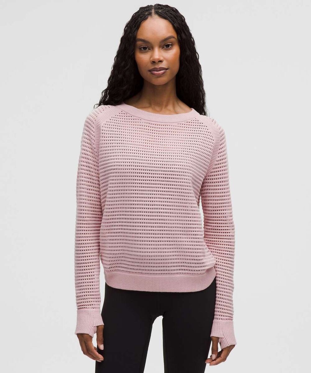 NWT Lululemon Pointelle-Knit Cotton Sweater
Pink Haze